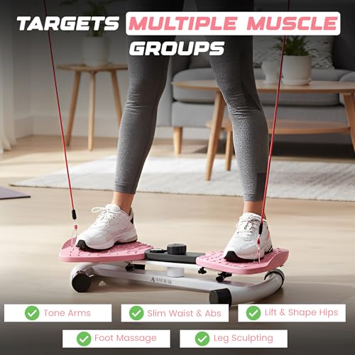 Waist Twister Machine with Digital Counter - Pink, 330lbs Capacity