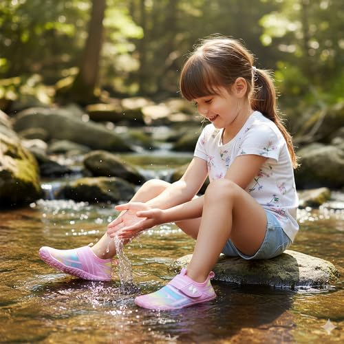 Kids Water Shoes with Wide Toe Box - Quick Dry Non-Slip Aqua Shoes