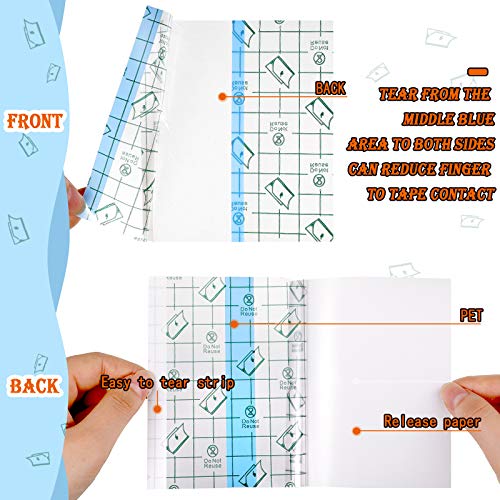 Nuanchu Waterproof Surgical Tape 4 Rolls 4x196.92 Inch, Flexible Clear Bandage for Shower & Swim