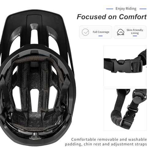 BATFOX Matte Black Bicycle Helmet for Adults & Youth, Size L (55-59cm)