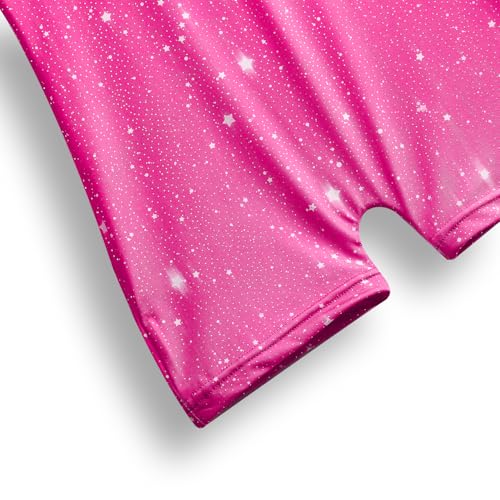 Gymnastics Leotard with Built-in Shorts - Magenta Starry 3-4T