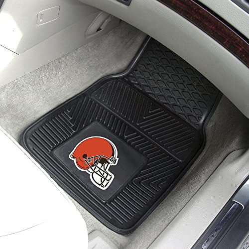 Cleveland Browns Vinyl Car Mat Set - Front Seats, 2-Pc, Black