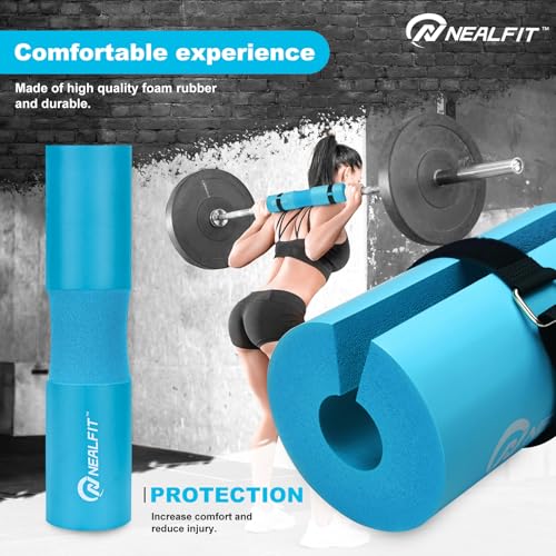 Squat Barbell Pad - Foam Pad for Weightlifting & Hip Thrusts - Cyan