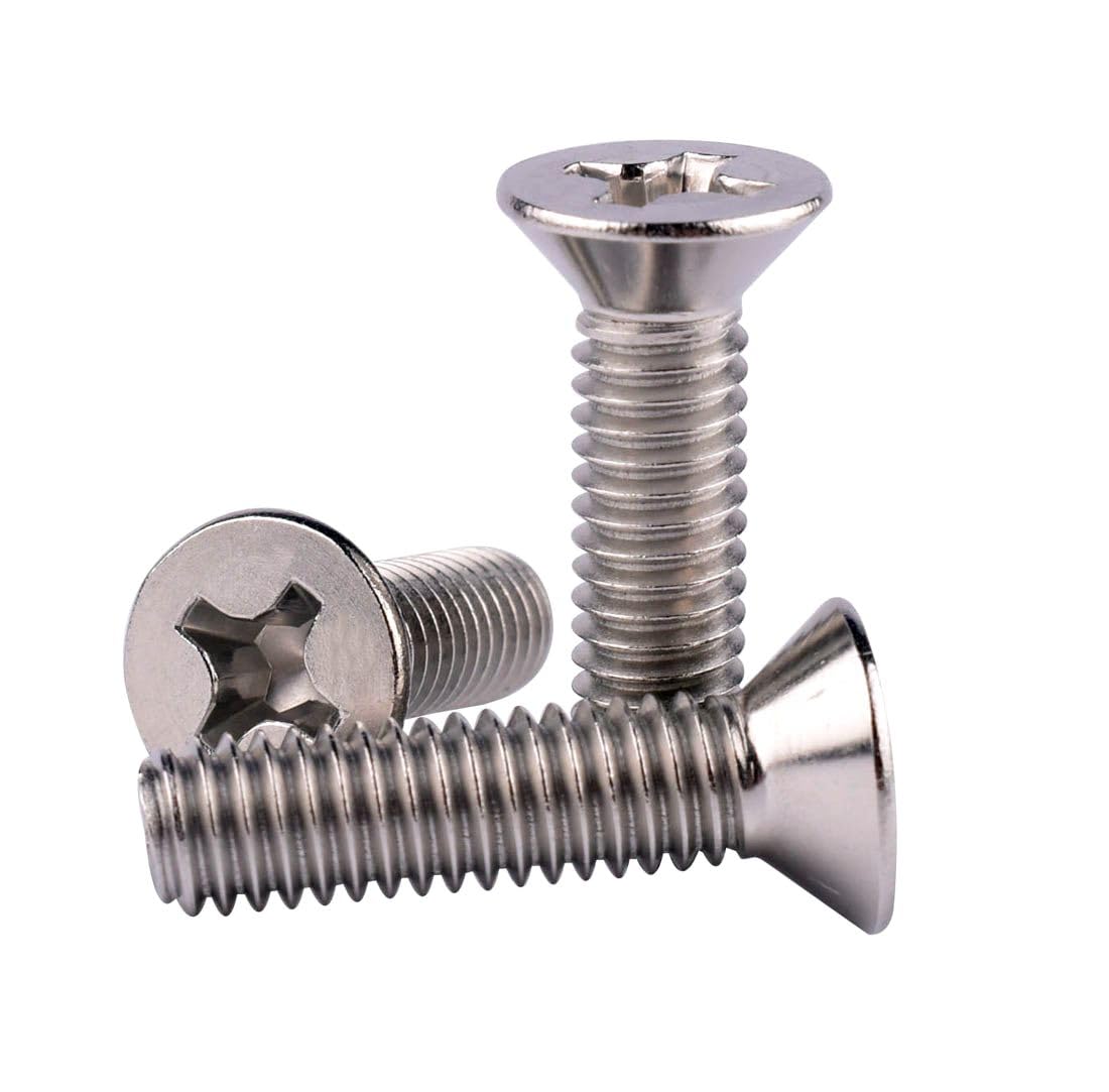 VAMUOEFL #10-32 x 3/8" Phillips Flat Head Machine Screws, Stainless Steel 304 (18-8), UNF Thread, Countersunk Head Machine Screws, 40Pcs