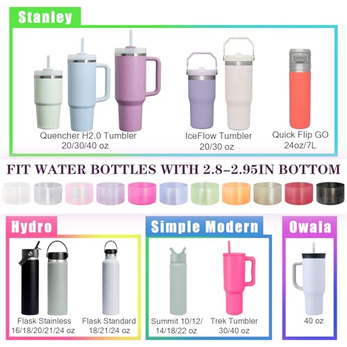 Glitter Silicone Boot Sleeve for Stanley 20-40oz Cup - Peony Pink