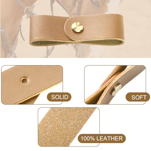 Khaki Leather Breakaway Horse Halter Replacement Straps - 6 Pack