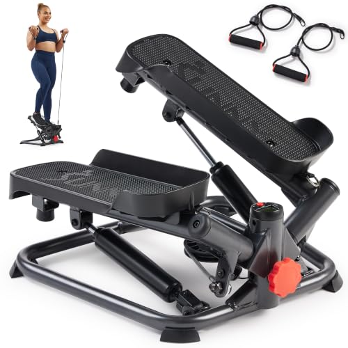 Twist Stair Stepper with Resistance Bands - Black Onyx