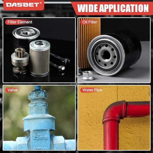 DASBET 12 Inch Strap Wrench Pipe Adjustable Nylon Strap Pipe Wrench Double Layered Oil Filter Strap Wrench Handle Nylon Belt