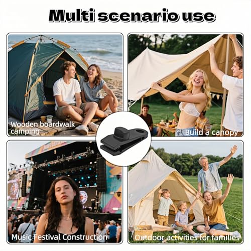 Heavy Duty Windproof Tent Clips - 5-Pack Tarp & Canopy Rope Clamps