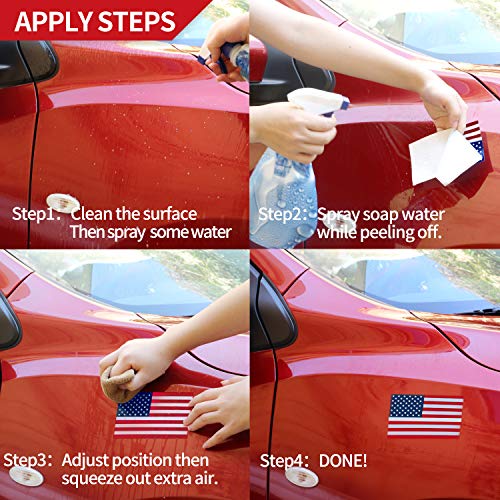 American Flag Decal - Reflective Vinyl Car Stickers - 3 Pack