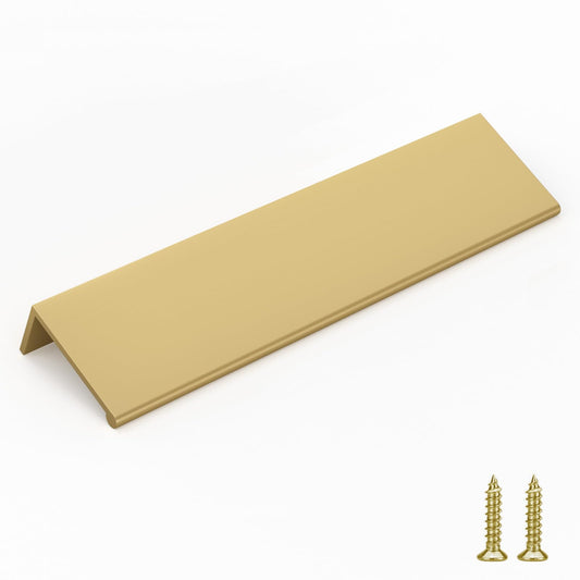 goldenwarm 30 Pack Gold Finger Edge Pulls Drawer Finger Pulls Champagne Gold Kitchen Hardware Handles Bedroom Dresser Drawers,6-1/4 in Hole Center