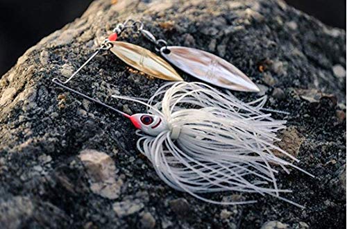 Glow Blade Spinner-Bait Fishing Lure - Chartreuse White, 3/8 Oz