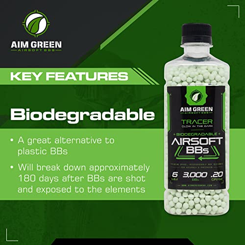 Biodegradable Airsoft Tracer BBs - Glow-in-the-Dark 0.20g - 3000 Count
