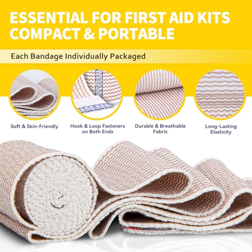 FRESINIDER 18 Pack Elastic Bandage Wrap 4 Inch - Reusable Medical Compression
