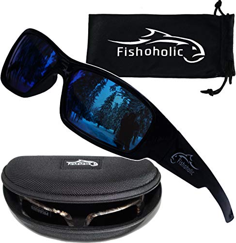 Polarized Fishing Sunglasses with UV400 Protection - Blue Mirror Lens