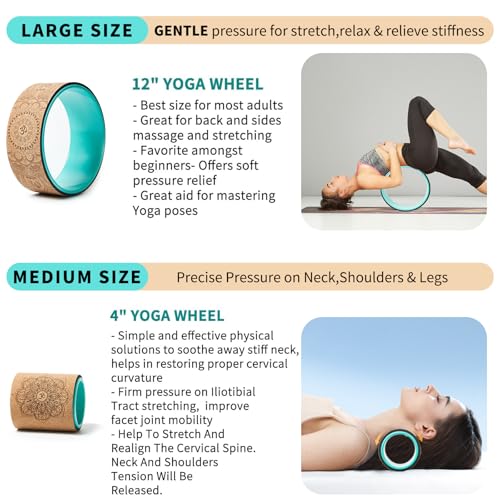 Cork Roller Yoga Wheel Set - Pain Relief & Deep Tissue Massage