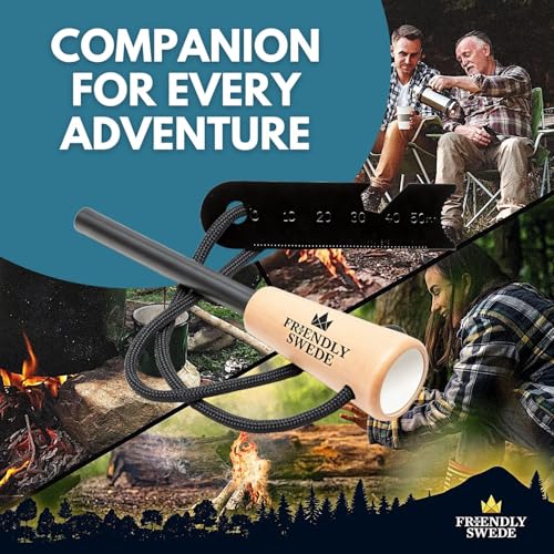 Ferro Rod Fire Starter - 15,000+ Strikes, 2.75 Inch Flint & Steel