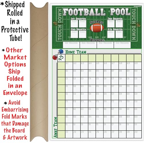 Football Pool Poster - 13 x 19 Inch Large Size - Game Day Party