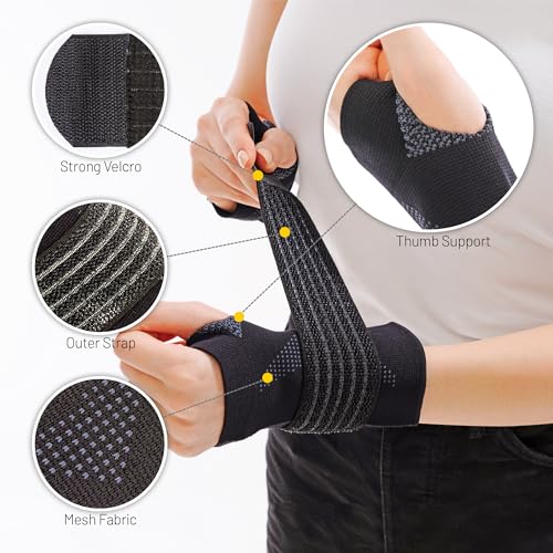 Adjustable Wrist Support Brace - Compression Sleeve, Large