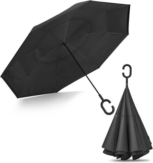 G4Free Inverted Reverse Umbrella - Windproof Double Layer with C-Shaped Handle | 48/62 Inch for Men & Women