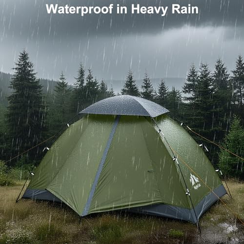 Night Cat 1-Person Army Green Backpacking Tent with Easy Clip Setup, Waterproof & Lightweight
