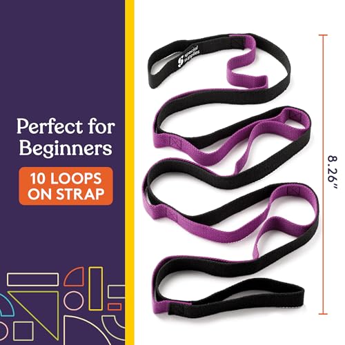 Yoga Strap for Stretching and Flexibility Training - Purple