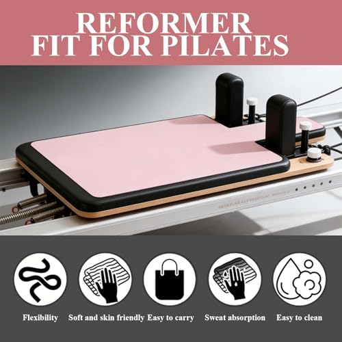 Non-Slip Pilates Reformer Mat Towel - Pink, Quick Dry Microfiber
