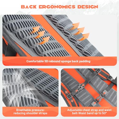 Hydration Hiking Backpack with 2L Bladder - Orange