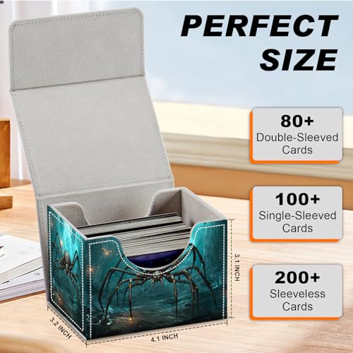 DEGDFSGR Magnetic Closure Trading Card Deck Box – 200 Card Capacity, Portable with Wide Opening