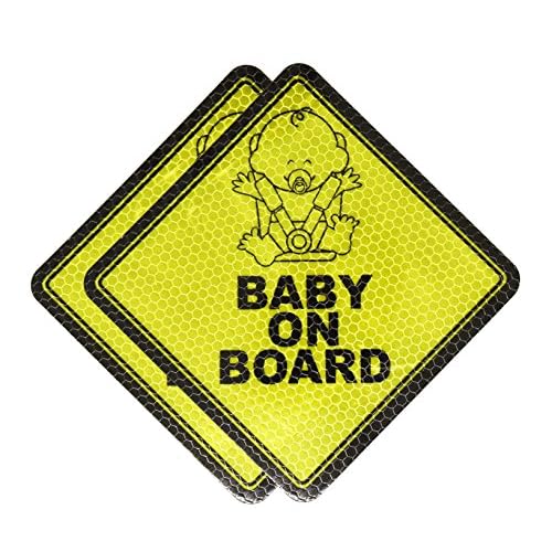 Baby on Board Magnet for Car - Magnetic Baby on Board Sign for Cars ? Reflective Baby on Board Decal Sticker for Baby Safety by Mandala Crafts