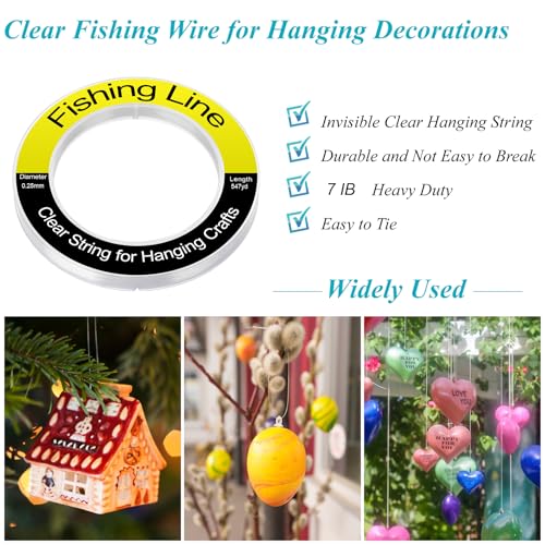 Clear Nylon Fishing Line - 0.25mm 1640ft Invisible Crafting String