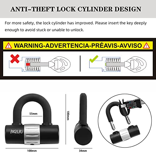 BIGLUFU 5ft x 12mm Motorcycle Chain Lock Anti-Theft Security Bike Lock Silver