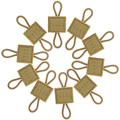 Tactical Gear Holder Clip Pack of 10 - Molle Web Dominator - Tan
