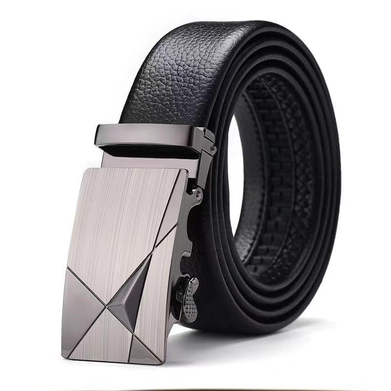 Automatic Leather Belt Buckle Set - 2pcs, 35MM, Black