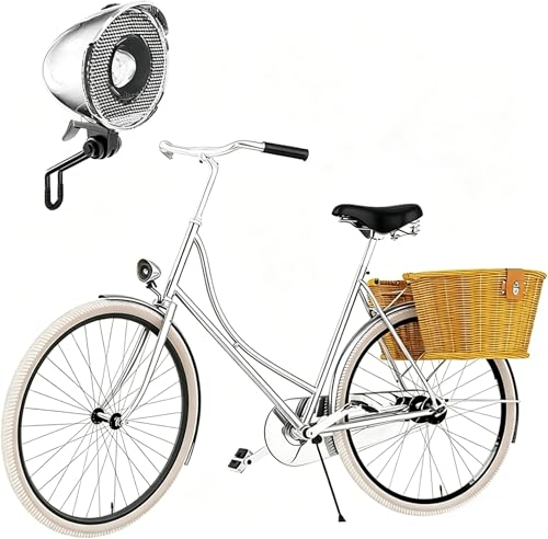 G2FS LITH Silver Vintage Bicycle Headlight 350Lumen Retro Bike Front Light