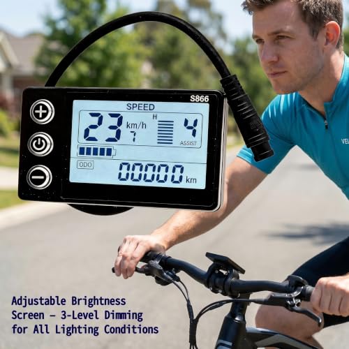 E-Bike LCD Display with Waterproof 5-Pin Connector - 24V/36V/48V