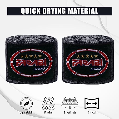 Kids Boxing Hand Wraps - 100 Inch Long - Black