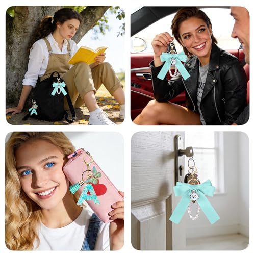 Water Bottle Accessory Bundle - Handle Strap with Charms - Cyan