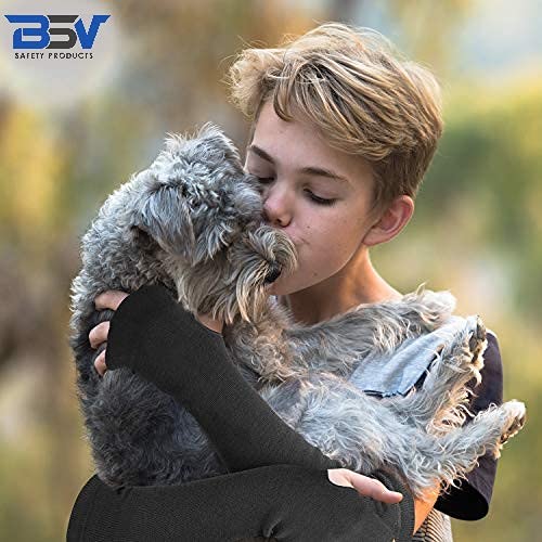 BSV Kevlar Arm Protection Sleeves with Thumb Hole - Cut, Scratch, Bite and Heat-Resistant - Unisex, 18", 1 Pair