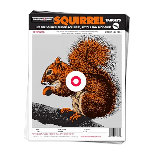 Life Size Squirrel Shooting Targets - 9x12 Inch Paper (12 Pack)