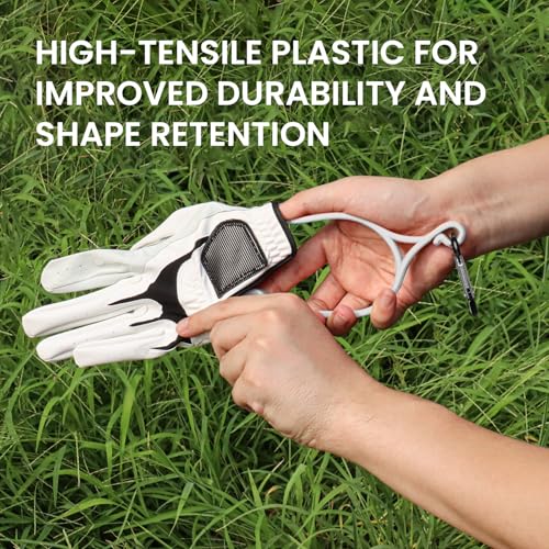 Durable Golf Gloves Stretcher Holder - White, 2 Pack, Large
