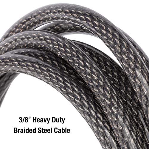 Master Lock Steel Bike Lock Cable, 30 ft. Long x 3/8 in. Diameter Vinyl Coated Cable with Looped Ends, 70DCC