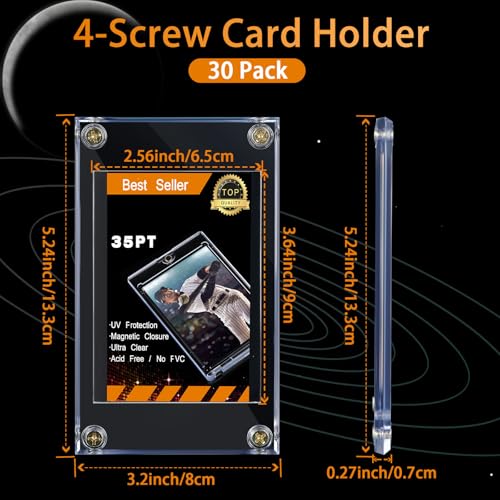 20 Pack Acrylic Trading Card Holders for Baseball & Football