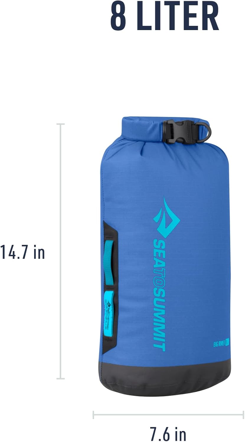 Sea to Summit Big River Dry Bag - Heavy-Duty Waterproof Storage, 8L, Surf Blue