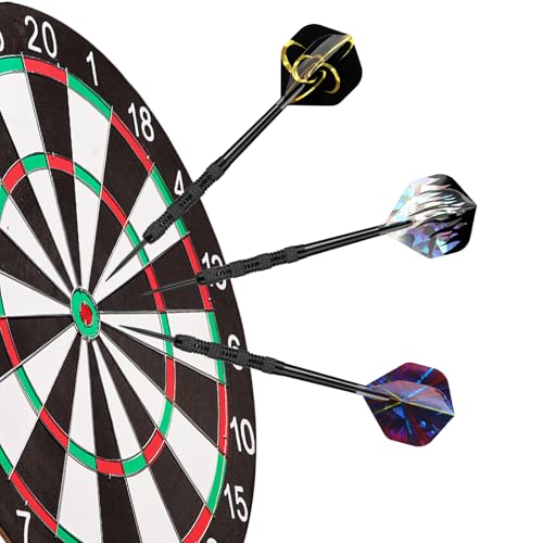 Accmor Black Symbols Metal Darts Set 18 Pack – Professional Steel Tip Darts for Dartboard