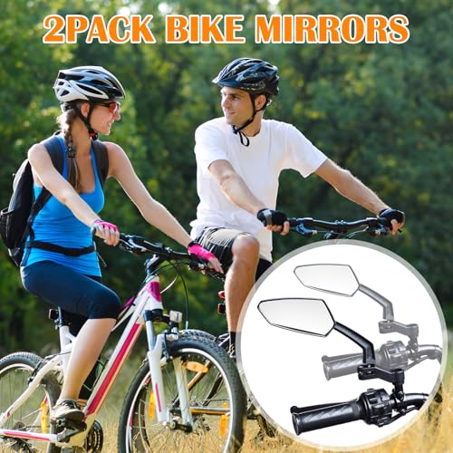 Hestya 1 Pair Handlebar Bike Mirrors, 360° Adjustable for Ebike - Classic