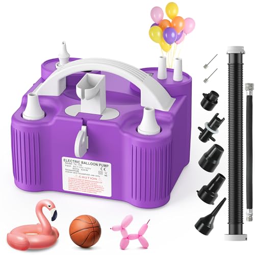 Wotalk 4-in-1 Electric Balloon Pump with Triple Nozzles - Purple