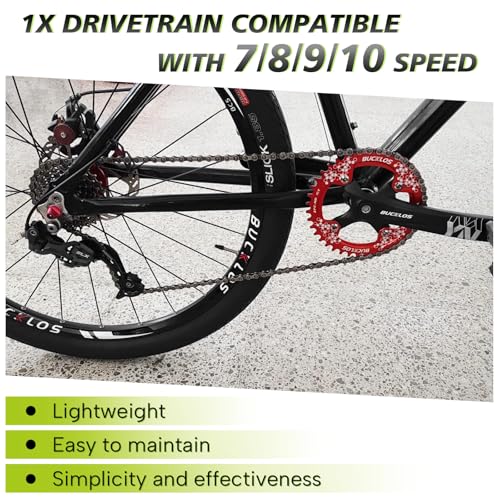 BUCKLOS Mountain Bike Crankset 170mm 32T Square Taper – Single Speed, Black