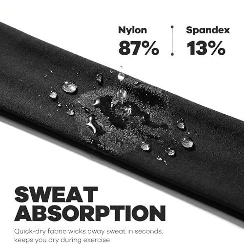Colorful Sweat Headbands for Men - 6 Pack Sports Hairbands