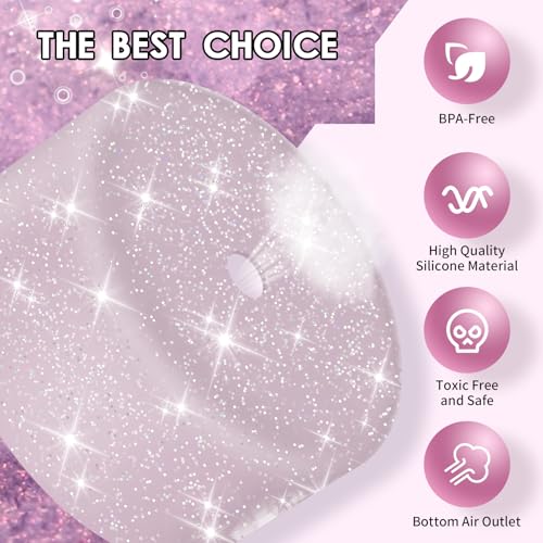 Glitter Silicone Boot for Owala 32oz Water Bottles - Translucence Mauve